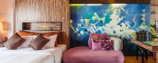 Двухместный люкс Stylish с видом на море двуспальная кровать в Patong Heritage