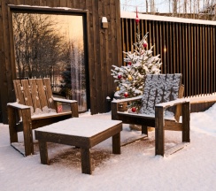 Лодж №4 с удобной кухней и диагональным видом на залив в Vyborg Bay