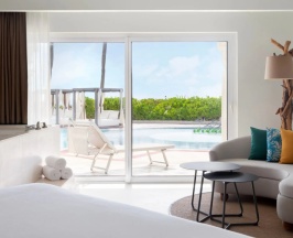 Двухместный полулюкс Swim-Up oceanfront (двуспальная кровать) в Отель Hyatt Vivid Playa Del Carmen