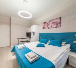 Улучшенная студия с 2-ух спальной или двумя 1-ми кроватями в Pulkovo Apart