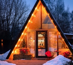 Aframe Янтарь 75м2 - дом повышенного комфорта: заезд с 14:00, выезд до 11:00 в Aframe Happy