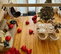 Aframe Янтарь 75м2 - дом повышенного комфорта: заезд с 14:00, выезд до 11:00 в Aframe Happy