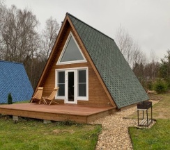 Двухместный коттедж Comfort с красивым видом из окна двуспальная кровать в Papino village