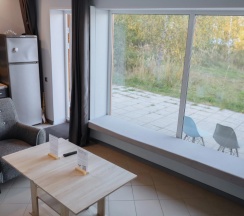 Двухместный коттедж с 3 комнатами с красивым видом из окна двуспальная кровать в Банный остров