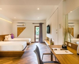 Одноместный номер Deluxe с видом на сад двуспальная кровать в White Sand Samui Resort