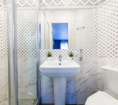 Двухместная студия с видом на город двуспальная кровать в Прометей