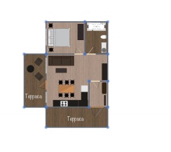 Таунхауз 1 спальней (Всего 1 таунхауз в одноэтажном корпусе из 4 номеров) в Искатель