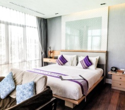 Двухместный полулюкс с видом на сад двуспальная кровать в Vartika Resovilla KuiBuri Beach Resort and Villas