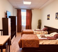 Стандартный номер с двумя односпальными кроватями (удобства на этаже) в Наш Питер