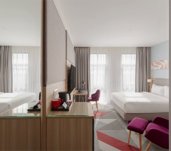 Стандартный номер с двуспальной кроватью и видом на бухту в Рябина от Васта