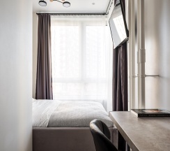 Апартаменты студия с 1 двуспальной кроватью в Apartments Private (Апартментс Прайвит) на шоссе Волоколамское