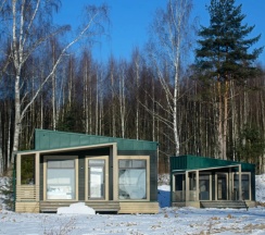 Двухместный коттедж c 1 комнатой с красивым видом из окна двуспальная кровать в Топорок