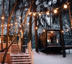 Домик с двумя односпальными кроватями в Сила ветра