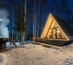 Aframe Luxe Black | Банный чан на территории в Берёзовая роща