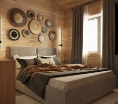 House Cheget с видом на горы в Wood Home