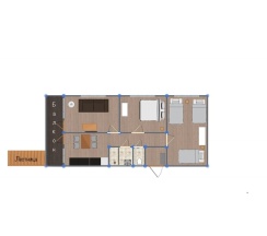 Эконом апартаменты с гостиной и 2 спальнями (Всего 2 таких номера в двухэтажном корпусе на 8 номеров) в Искатель