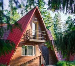 Коттедж эконом без сауны с двуспальной кроватью в спальне (2+3) в Красное озеро