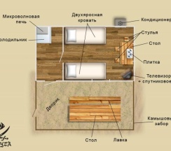 4-местное бунгало эконом (общие удобства) в Тортуга