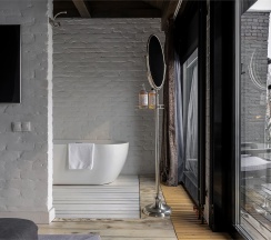 Room for romantic. Мансарда с террасой и камином размещение 1-2 человека. в Nikolaevbuilding