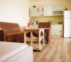 Двухместный коттедж с красивым видом из окна двуспальная кровать в Банный остров