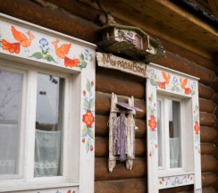 Большая Изба "Арамильская" с русской печью, беседкой, мангал в Парк сказов
