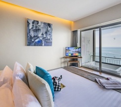 Двухместный люкс Grand с видом на море двуспальная кровать в Cape Sienna Gourmet Hotel & Villas