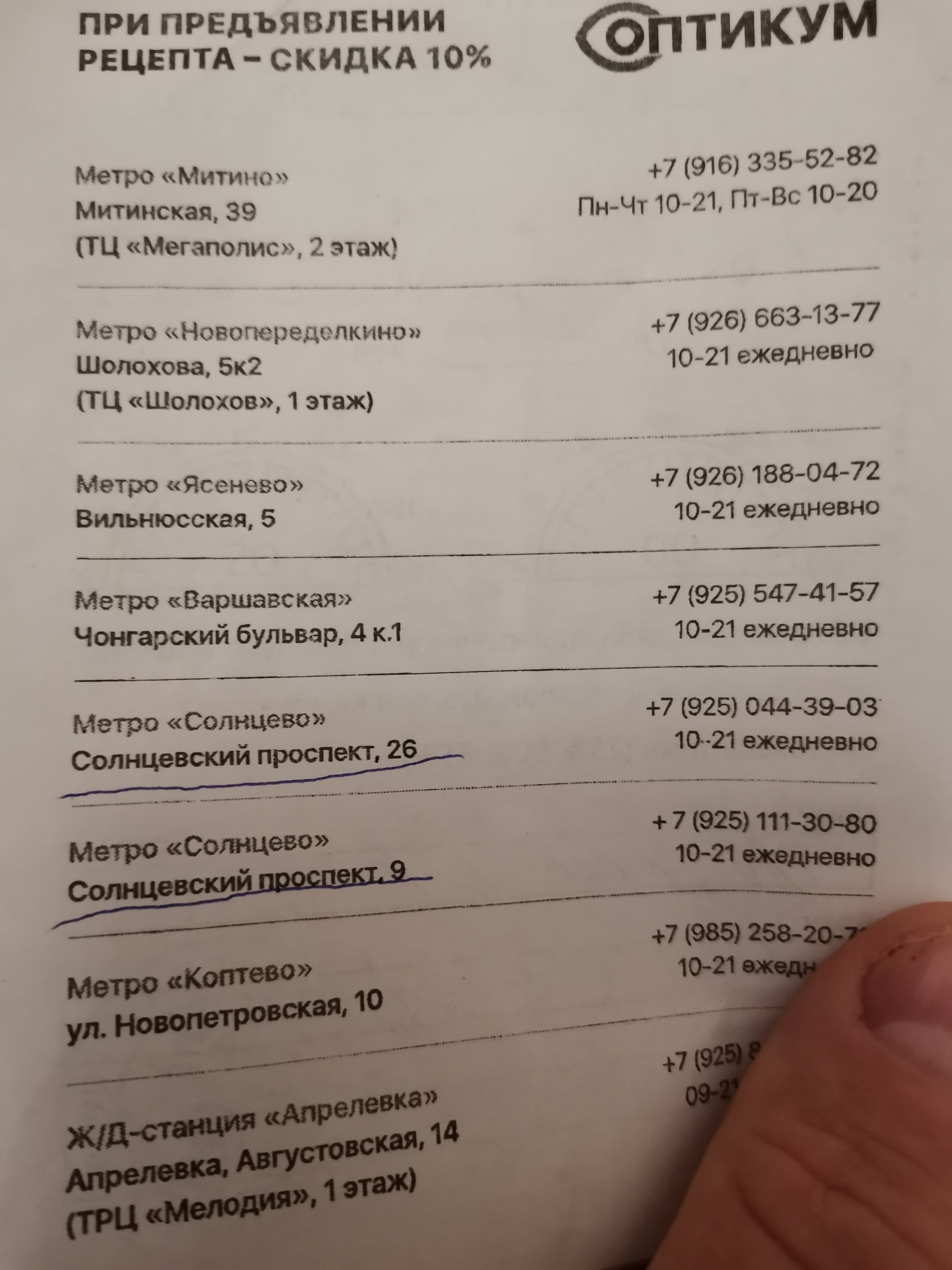 Доктор Оптикум, салон оптики, ТЦ Шолохов, улица Шолохова, 5 к2, Москва —  2ГИС